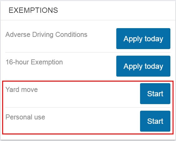 geotab drive yard move exemptions