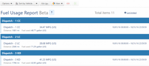 Geotab Fuel Usage